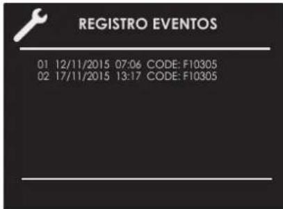 Fulgor Milano F7MSPD30S1 - Registro de eventos - 1