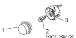 Fulgor Milano F1MSM30S1 - Replacing the oven light - 1