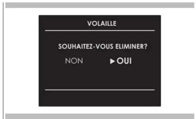 VOLAILLE SOUHAITEZ-VOUS ELIMINER? NON ► OUI