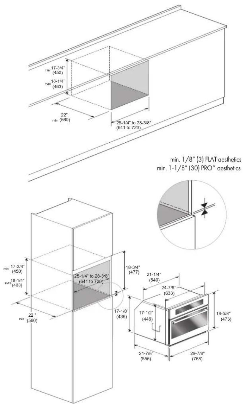 Fulgor Milano F7MSCO30S1 - Dimensions and Cabinet Requirements - 5