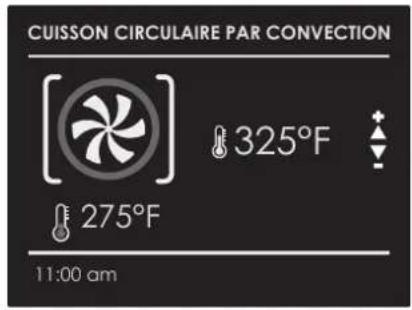 CUISSON CIRCULAIRE PAR CONVECTION 325°F 275°F 11:00 am