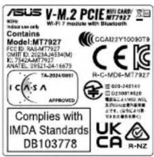 ASUS ROG CROSSHAIR X870E APEX - Model: MT7927 - 1