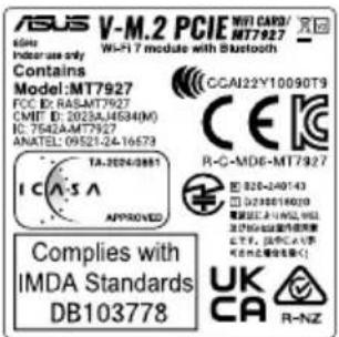 ASUS ROG CROSSHAIR X870E APEX - 法律および規制遵守 - 2