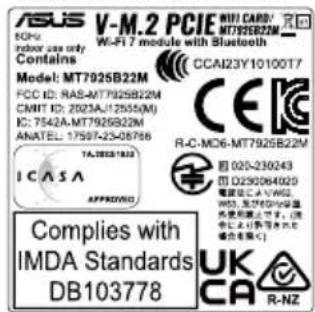 ASUS TUF Gaming B850M-Plus WIFI7 - Model: MT7925B22M - 1