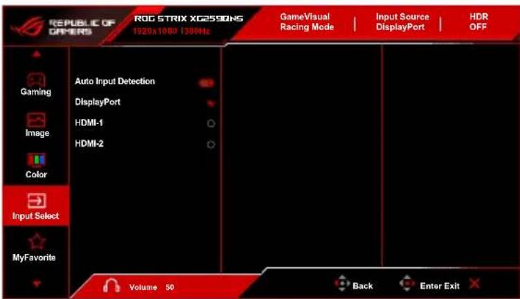 ASUS ROG Strix XG259QNS - Input Select (Επιλογή εισόδου) - 1