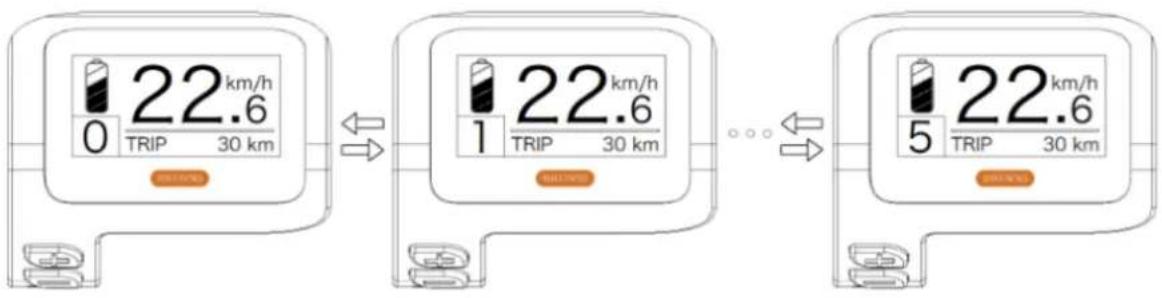 22 km/h 0 TRIP 30 km 1 22 km/h 1 TRIP 30 km 5 22 km/h 5 TRIP 30 km