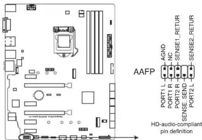 ASUS ROG STRIX B360-H GAMING - Connecteur pour port audio en façade (10-1 pin AAFP) - 1