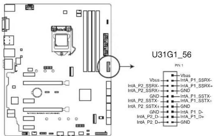 ASUS ROG STRIX B360-H GAMING - Connecteur USB 3.1 Gen 1 (20-1 pin U31G1\_56) - 1
