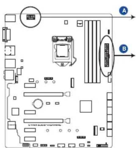 ASUS ROG STRIX B360-H GAMING - Connecteurs d'alimentation ATX (24-pin EATXPWR; 8-pin EATX12V) - 1