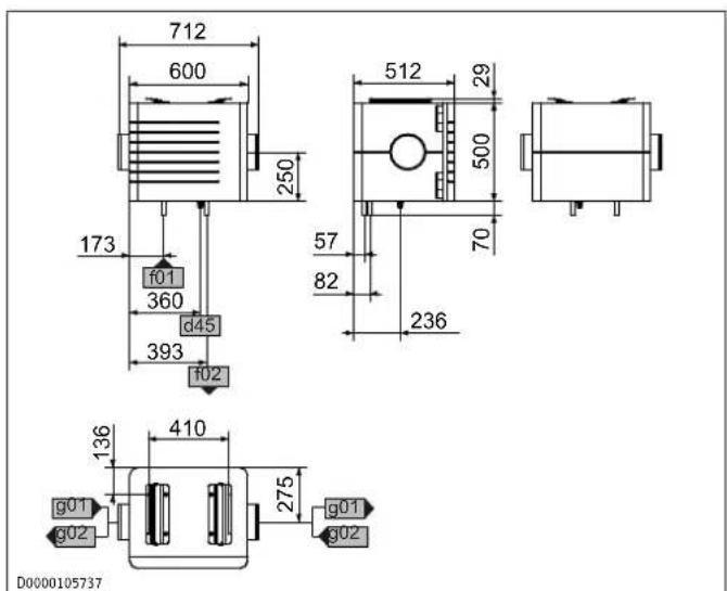 STIEBEL ELTRON LWF AR 1.5 - Wymiary i przyłącza - 2