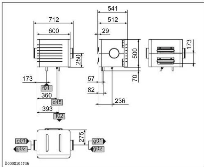 STIEBEL ELTRON LWF AR 1.5 - Misure e allacciamenti - 1