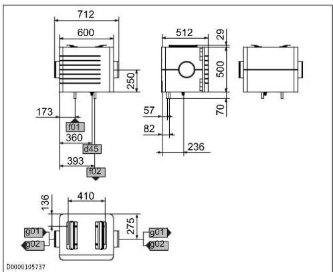 STIEBEL ELTRON LWF AR 1.5 - Maße und Anschlüsse - 2