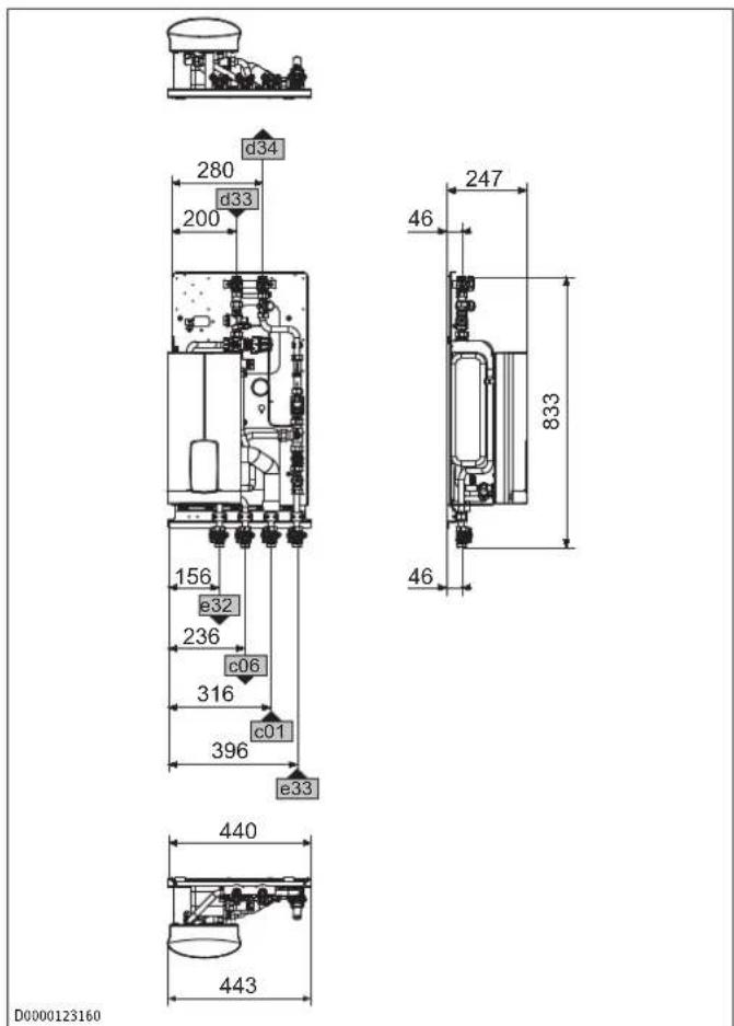 STIEBEL ELTRON WS-GTA DUO S - Afmetingen en aansluitingen - 1