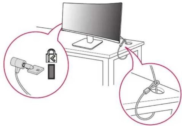 LG 32BR50C - Using the Kensington Lock - 1