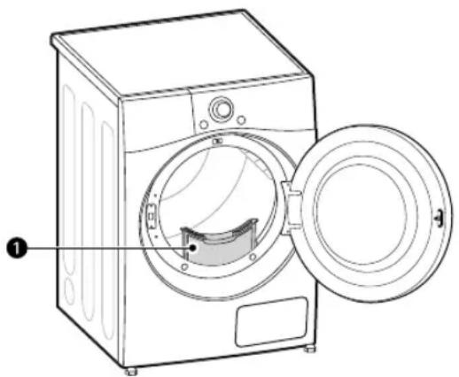 LG DLHC3602W - Vérifier le filtre à fibres avant chaque brassée - 1