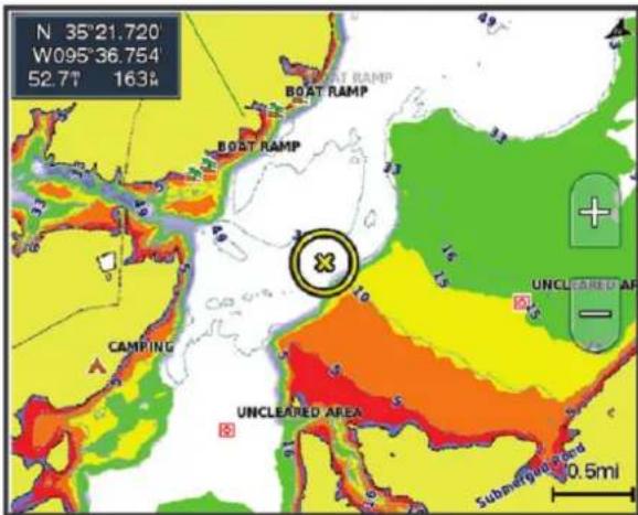GARMIN GPSMAP 9010xsv - Ombrage de la portée de profondeur - 1