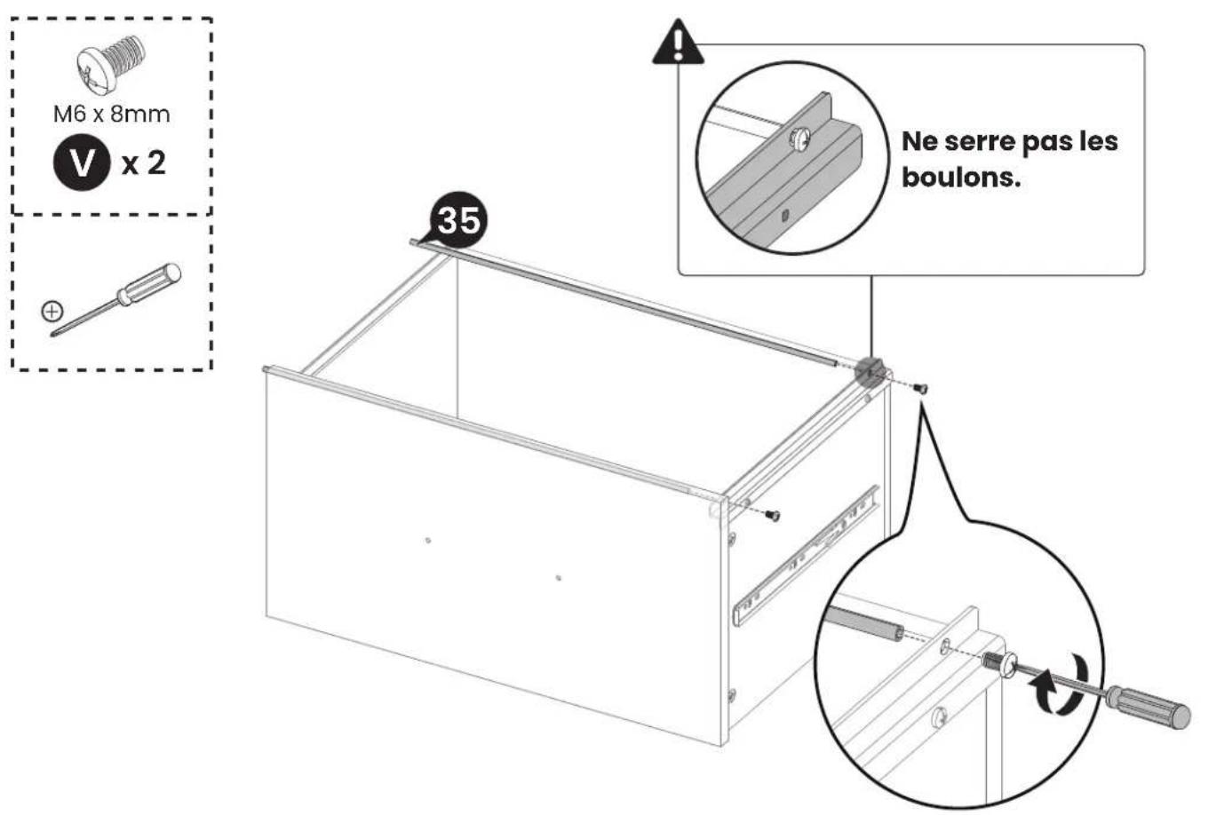 ErgoAV ERDS5-01 - Étape 6 Fixation des Tiroirs - 10