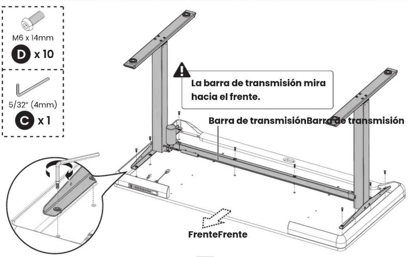 ErgoAV ERDS4-01 - Paso 2 Adjuntando el Escritorio y Otras Partes - 3