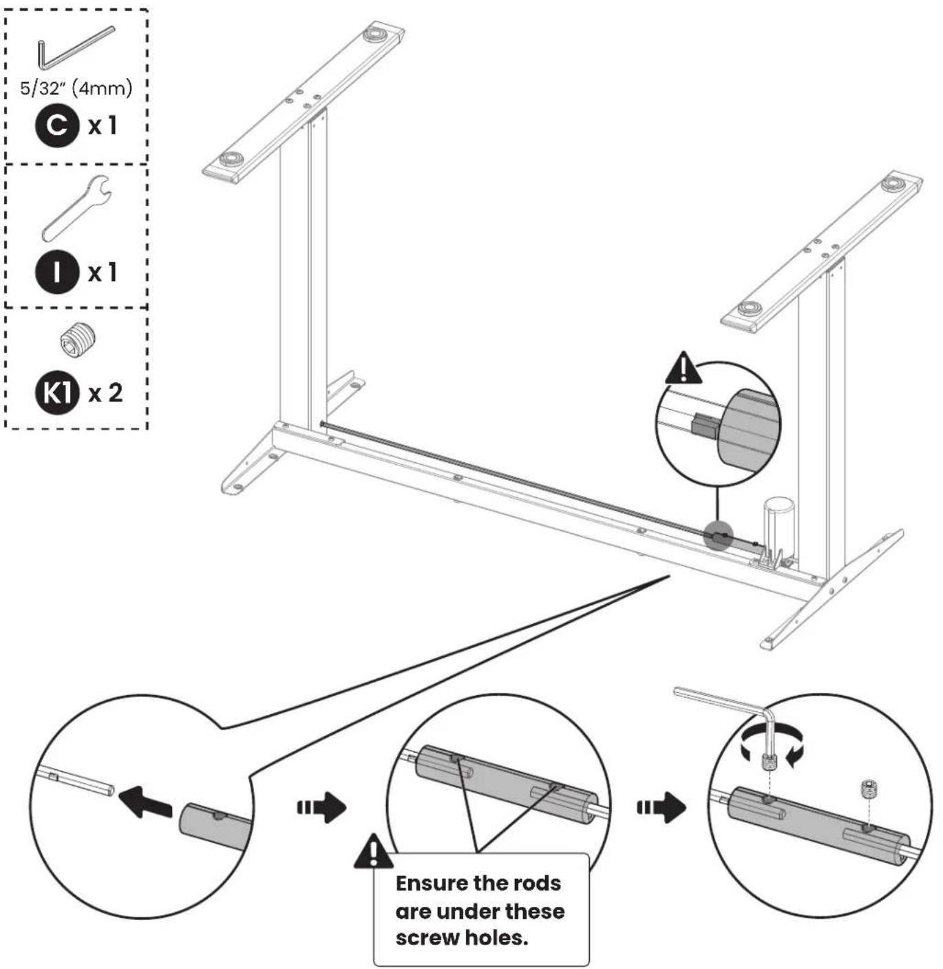 ErgoAV ERDS4-01 - Adjust uneven desk legs if needed: - 2
