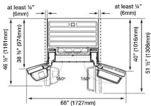 SAMSUNG RSG307AARS - Selecting the best location for the refrigerator - 2