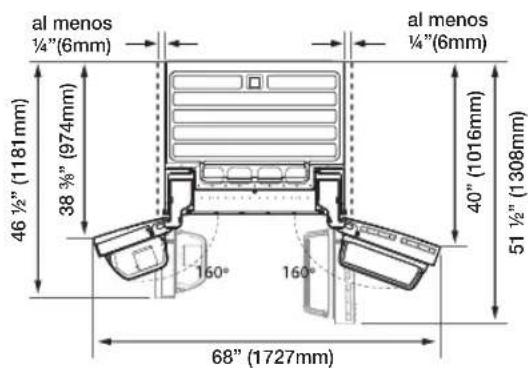 SAMSUNG RSG307AARS - Selección de la mejor ubicación para el Refrigerador - 2