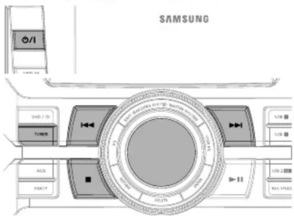 SAMSUNG I/O TURER DVD / 1 TURER AUX PARTY LUT RATING OFF - MASTER SWITCH USB USB USB USB 2 REC SPASS