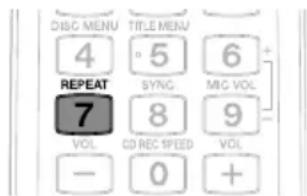 DISC MENU 4 5 6 REPEAT 7 8 MIC VOL VOL CD REC SPEED 9 VOL - 0 + +