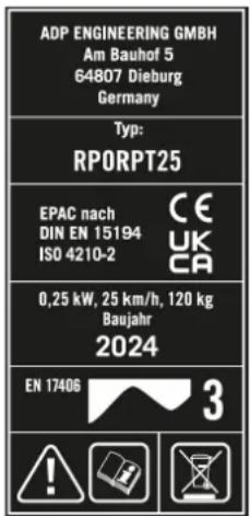 PORSCHE eBike Sport 2025 - Plaque signalétique - 1