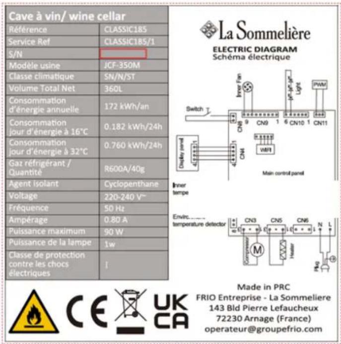 LA SOMMELIERE CLASSIC185 - TECHNICAL DATA - 1