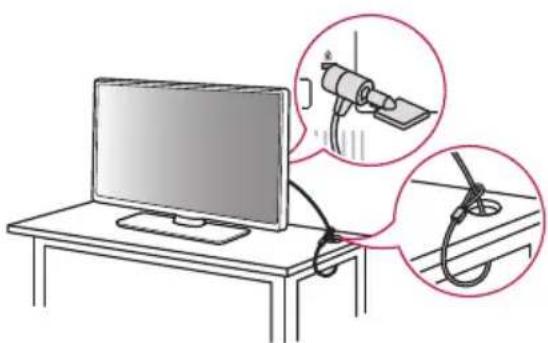 LG 27LN572M9UC - Utilisation du système de sécurité Kensington (en option) - 1