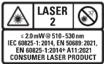 DEWALT DCLE14361 - Alet üzerindeki etiketler - 1