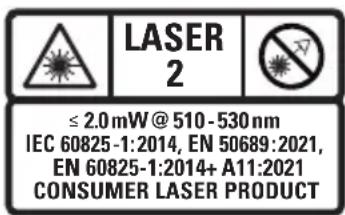 DEWALT DCLE14361 - Labels on the tool - 1