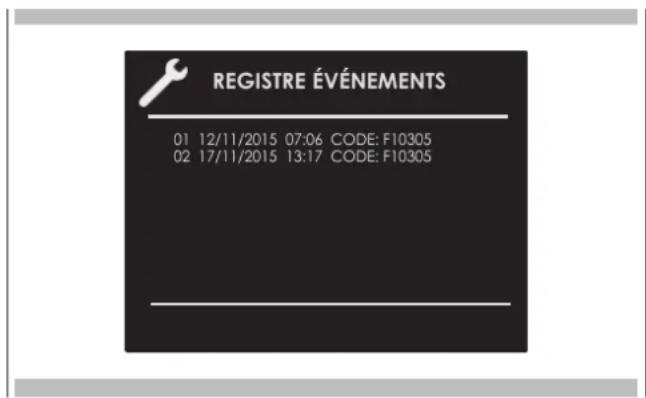 Fulgor Milano F7MSP30S1 - Registre événements - 1
