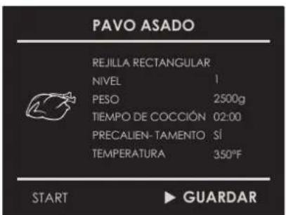 Fulgor Milano F7MSP30S1 - Guardar una receta personalizada: - 3