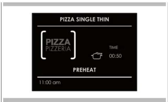 Fulgor Milano F7MSP30S1 - Selecting an already-set "PIZZA PIZZERIA" recipe: - 2