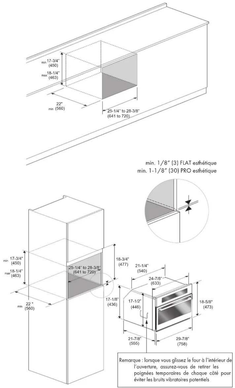Fulgor Milano F7MSPD24MB1 - Exigences en matière de dimensions et d'armoire - 3