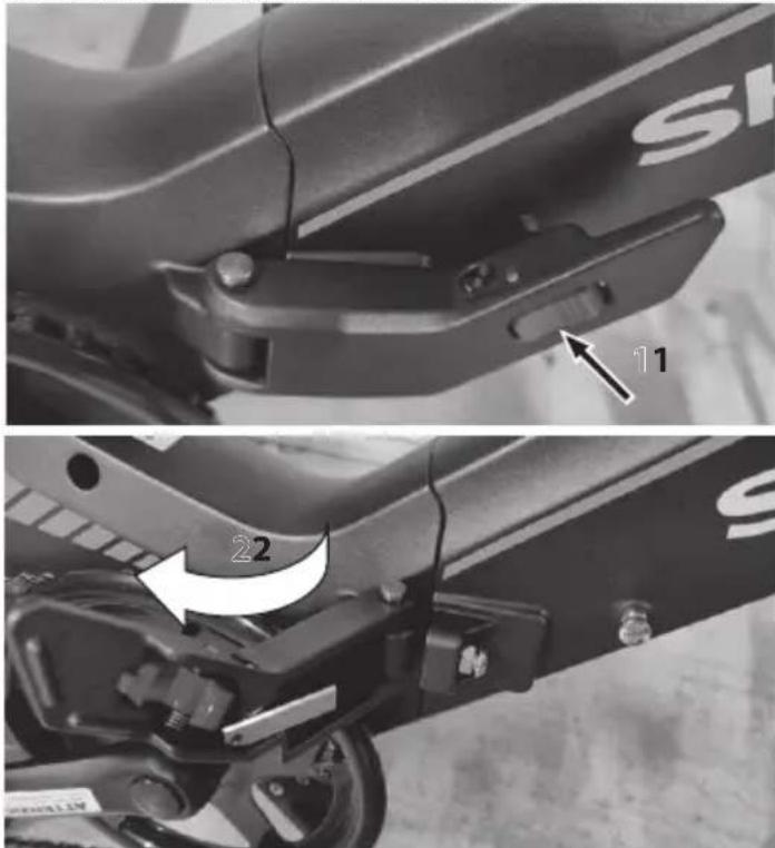 SHARP BK-BM07 - Para plegar la bicicleta, siga estos pasos: - 2