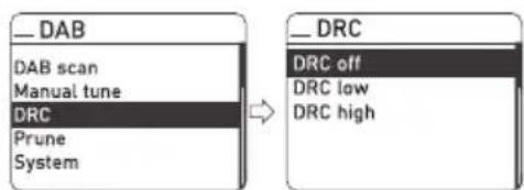 THOMSON RT850DABBT - Funkcja DRC (Dynamic Range Control) - 1