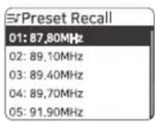 THOMSON RT850DABBT - Előre beállított állomások - 1