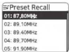 THOMSON RT850DABBT - Voreingestellte Sender - 1
