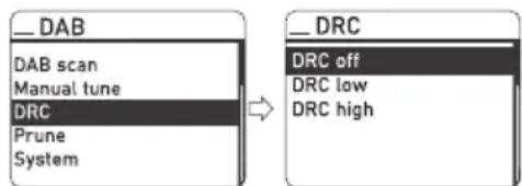 THOMSON RT850DABBT - DRC-Funktion (Dynamic Range Control) - 1