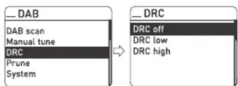 THOMSON RT850DABBT - DRC-funkció (Dynamic Range Control) - 1