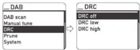 THOMSON RT850DABBT - Funkce DRC (Dynamic Range Control) - 1