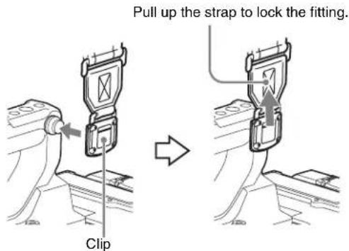 SONY CBK-55BK - To attach the shoulder strap - 1