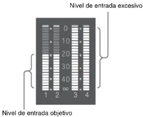 SONY CBK-55BK - Nivel de audio objetivo para el ajuste manual del nivel de audio - 1