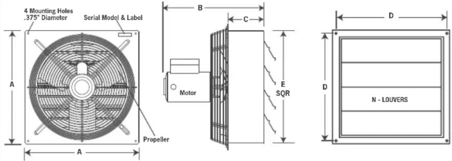 Canarm SD12-XPF - STANDARD FANS: - 1