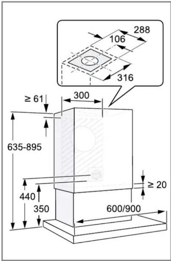 BOSCH DWB65CC60 - Dimensions de l'appareil - 1