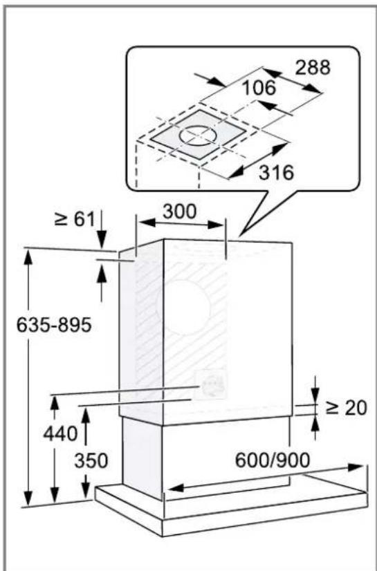 BOSCH DWB95CC30 - Dimensions de l'appareil - 1
