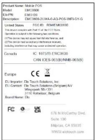 ELO M60 Pay E898054 - 電子規制ラル - 2