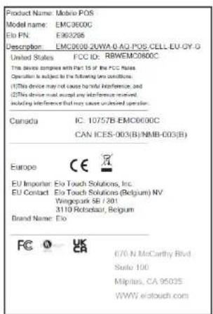 ELO M60 Pay E898054 - 電子規制ラル - 4